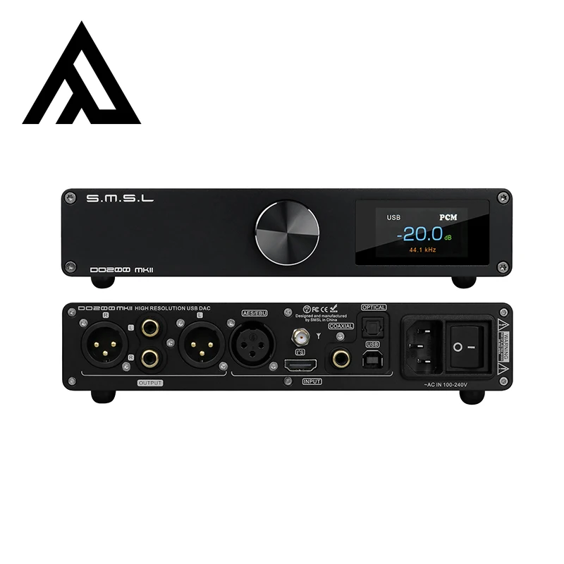 

SMSL DO200 MKII аудио MQA DAC ES9068AS * 2 XMOS XU316 Bluetooth OPA1612 * 5 ампер DSD512 768 кГц USB/оптический/коаксиальный/AES аудио декодер