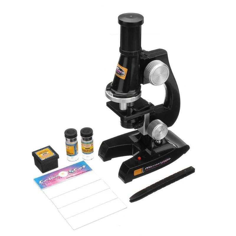 ABSF Microscope Kit Lab Led 100X/200X/450X Homeschool Science Educational Toy Gift Refined Biological Microscope For Kid Child