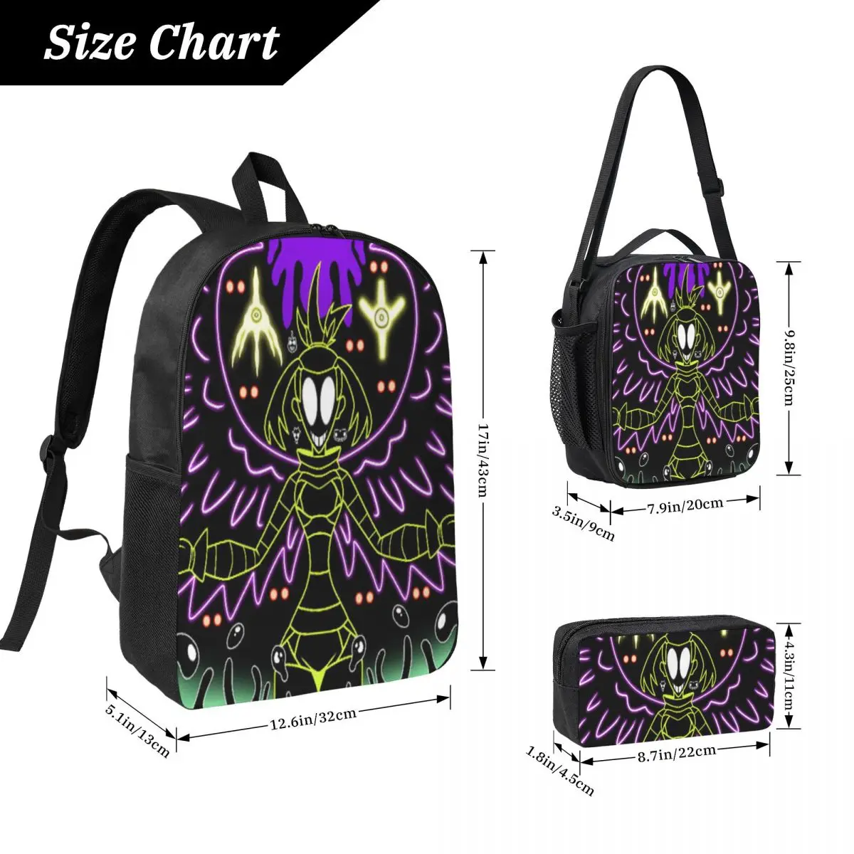 3Pcs The Gaslight District merch Backpack Set for  Pencil Boxes Bookbag Sets with Lunch Box For Primary School Students Knapsack