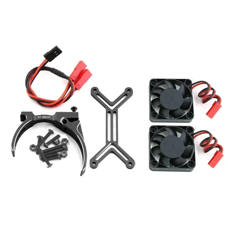4985 1717 محرك بالوعة الحرارة المزدوج مروحة التبريد المبرد 47-49 مللي متر ل 1/5 X-MAXX XRT Arrma Kraton Outcast RC ترقية أجزاء السيارة