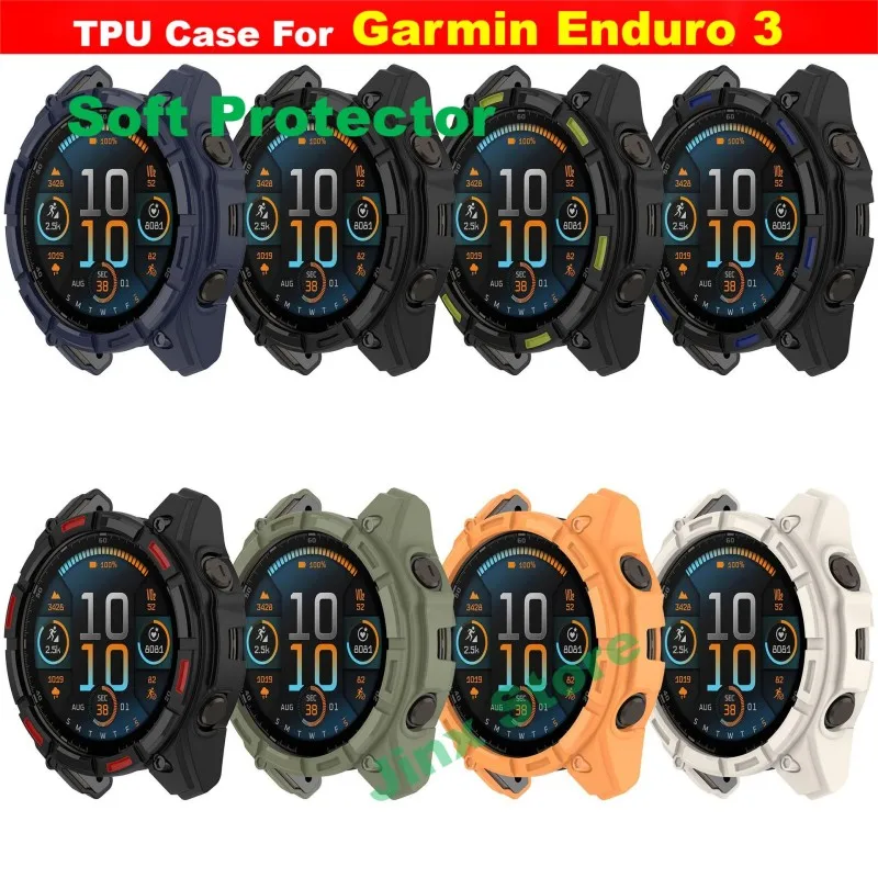 TPU Case For Garmin Enduro 3 Protector Samrt Watch Strap Shell Enduro3 Cover Bumper Silicone Skin Accessories