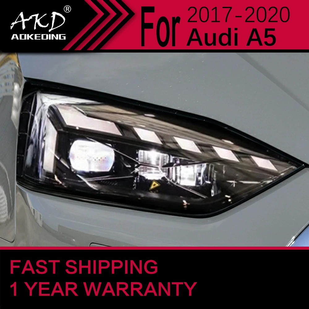 Car Lights for Audi A5 LED Headlight 2017-2021 RS5 Head Lamp Drl Projector Lens Automotive Accessories