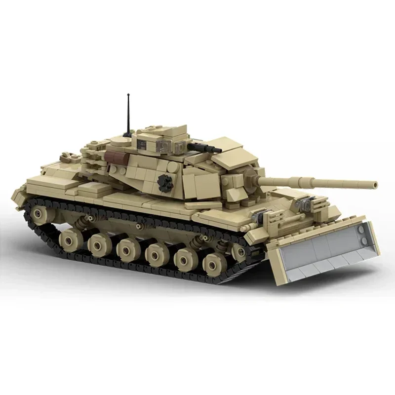 Model Militer Batu Bata Bangunan Moc Tank Tempur Utama AS Teknologi M60 Blok Modular Hadiah Mainan Natal DIY Set Perakitan