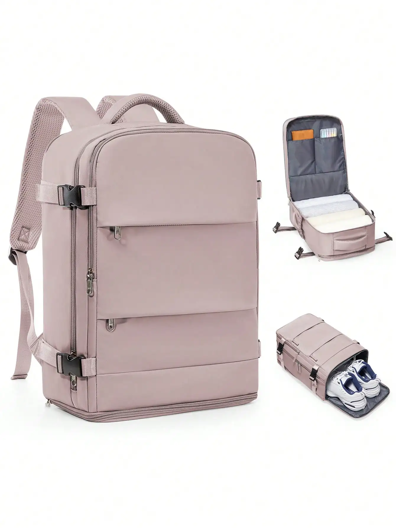 

Unisex Large Travel Backpack, Business Laptop Backpack, Carry-On Size 40x20x25cm, Meets Airline Standards, Water-Resistant, Multi-Function Separate Shoe Compartment, Wet & Dry Separation, Suitable For Students, Commuting And Laptop Use