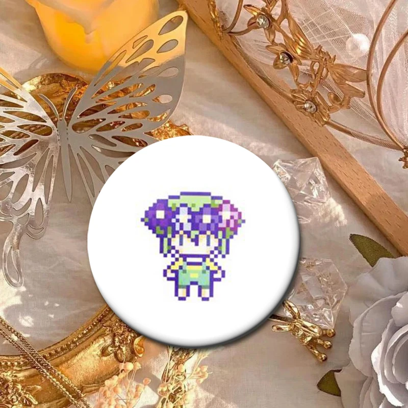 58/32 مللي متر مضحك الكرتون بكسل أوموري لعبة لينة زر دبابيس صني كيل الريحان المفاجئة على بروش لحقيبة الملابس ديكور شارات الهدايا المثالية #5