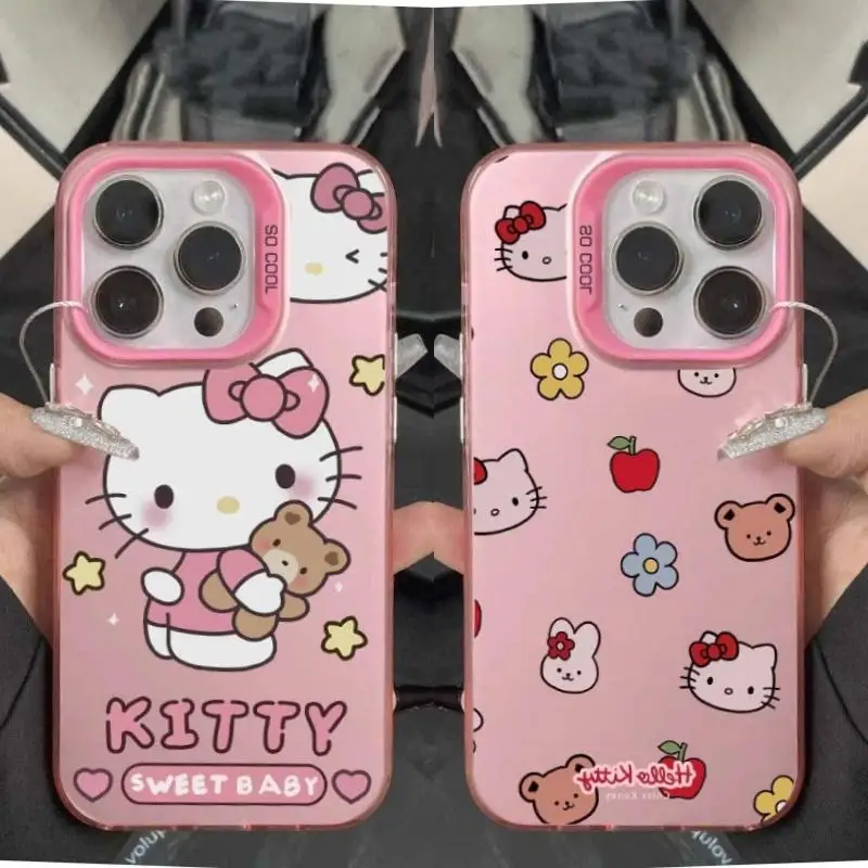 Sanrio Hello Kitty Case for Huawei Honor 200 Lite 90 Lite 5G 70 200 Pro X6B X7B X9B X8A Pink Laser Cute Print Hard Acrylic Cover