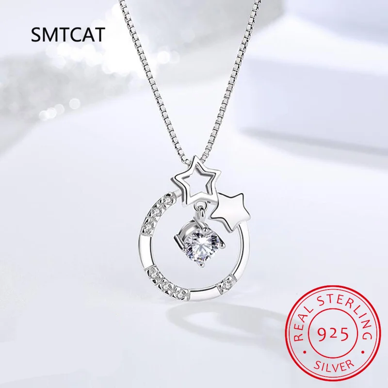 925 Sterling Silver 1 Carat Moissanite Beating Heart Star Necklace Fashion Casual Design Light Luxury Niche Senior Ladies