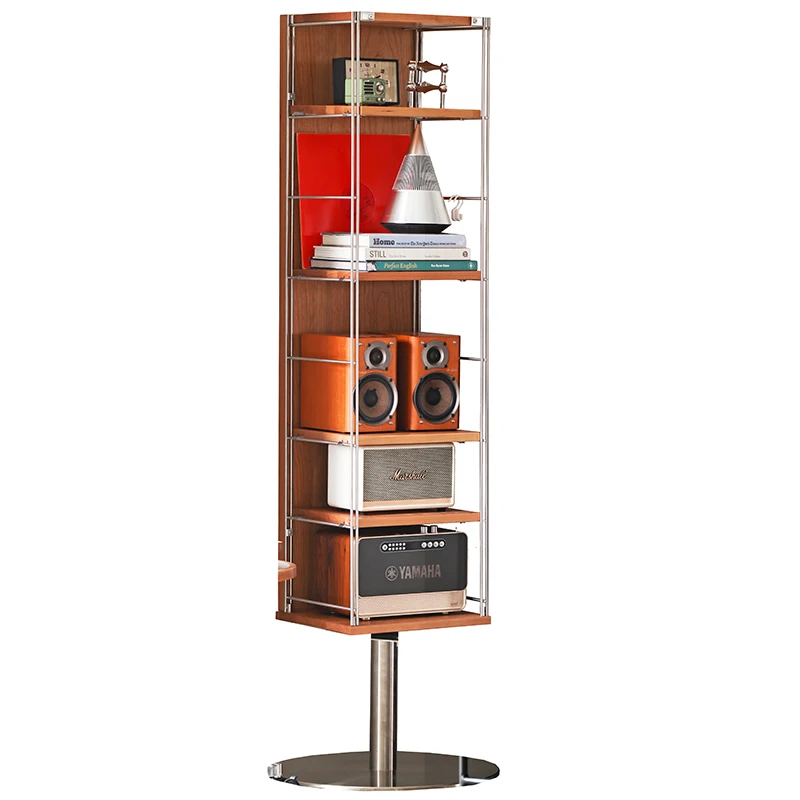 

Full mirror floor dressing rotating cabinet magazine rack cherry wood hanger integrated day