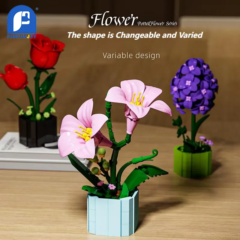 Flower Toy Flower Building Block Model Set Enternal Flower Home Decoration Desktop Romatic Gift For Girl Children Gift