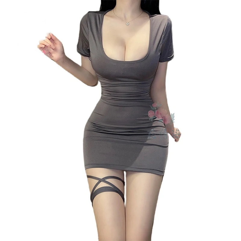Sexy Lingerie Women Sexy Hollow Out Bodycon Mini Dress Nightclub Lingerie Sets Babydolls Slips Gowns Bras Panties Lace Underwear