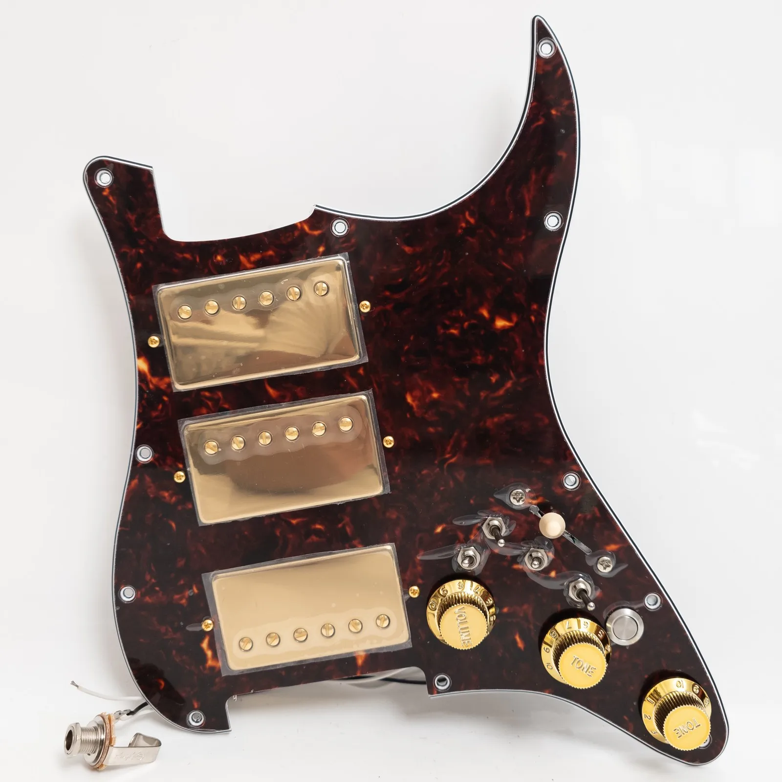 HHH Guitar Prewired Loaded Pickguard with 3 Humbucker Pickups, Coil Splitting Multi-Switch Harness and Mute Switch for ST