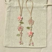 Cute Star Flower Phone Charm Strap Kawaii Ceramic Beaded Phone Lanyard Pastel Colors for Girls Bag Camera Pendant
