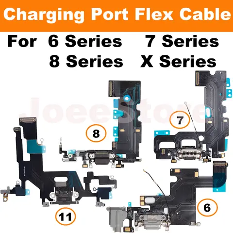 1 pz Porta di Ricarica Cavo Della Flessione per iPhone 11 X XS XSMax XR 6 6S 7 8 Plus USB Caricatore Dock Connettore Con Microfono Nastro di Riparazione