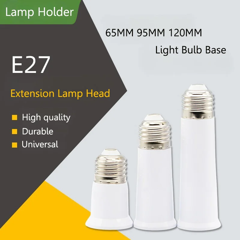 2 Stuks 120Mm E27 Naar E27 Gloeilamp Verlenglamphouder Ac 220V 65Mm Verlengde Socket Conversie Led Lamp Houder