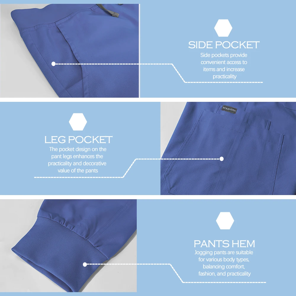 Scrub medico Set Donna Abbigliamento infermieristico dentale all'ingrosso Accessori da laboratorio Top + pantaloni Abito chirurgico Uniforme da spa di bellezza traspirante