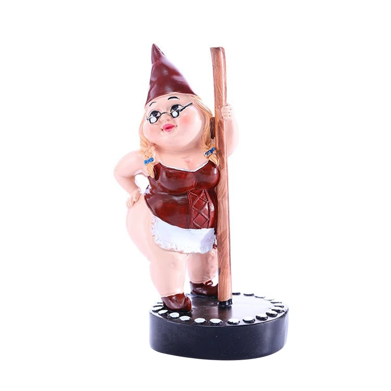 Red Resin Resin Pole Dance Gnome Statue, Dancing Sexy Stripper Girl & Female Lady Woman Figure For Showcase Personalized Funny