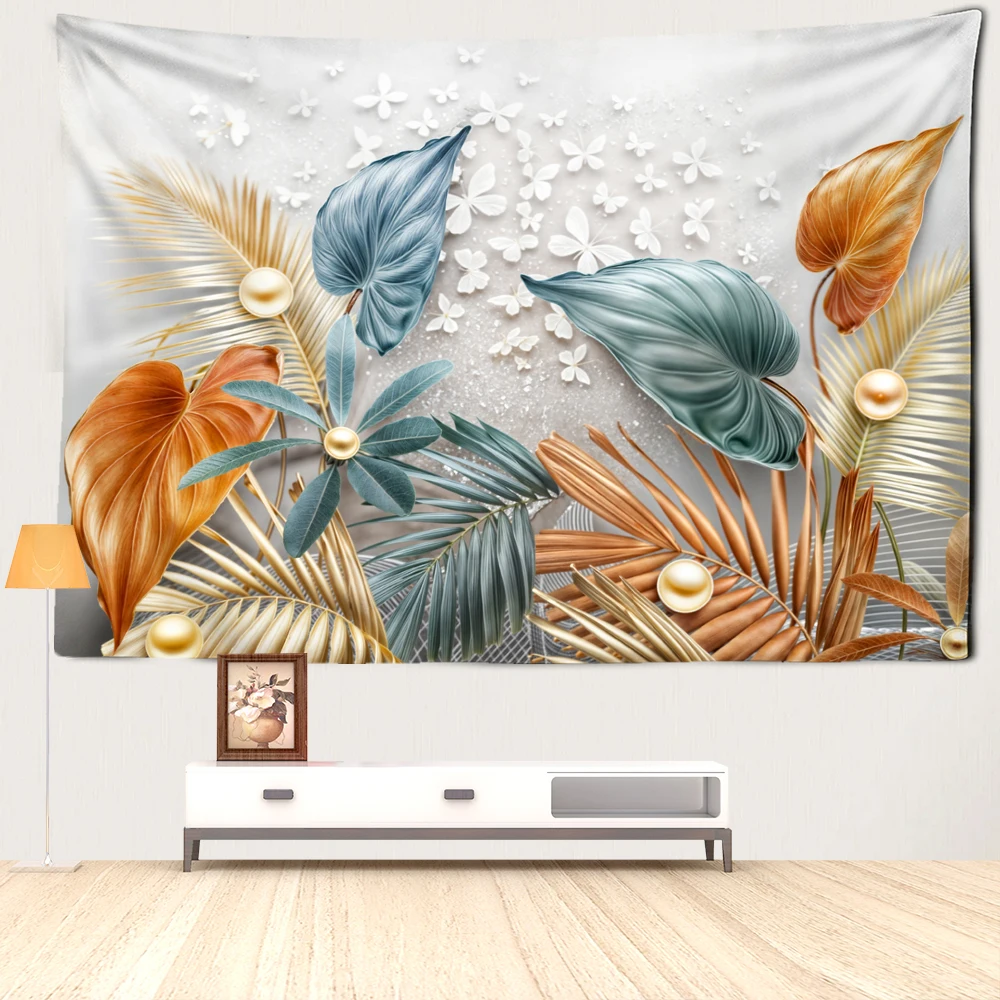 Tropical Leaves And Butterfly Tapestry Wall Hanging Bohemian Abstract Retro Minimalist Art Hippie Bedroom Home Decor
