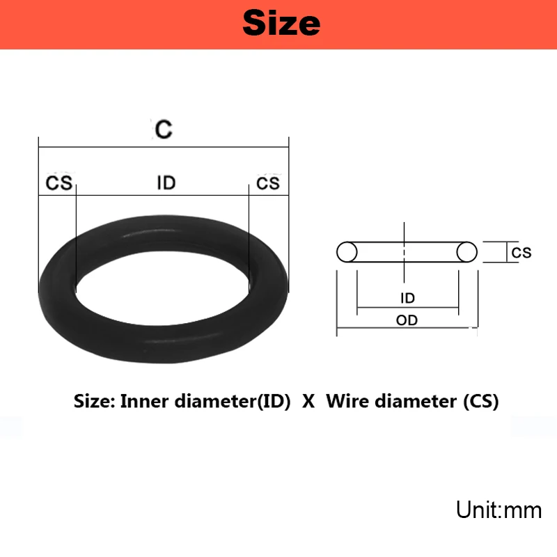 Black Nitrile Rubber O-ring Gasket Silicone Ring Cs 1.9~3.1mm Od 6~30mm Nbr/vmq Automotive O-ring Corrosion-resistant Oil Seal