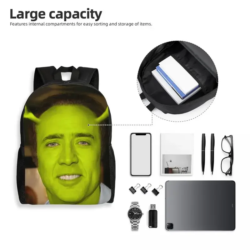 Personalized Nicolas Cage Meme Backpacks Women Men Basic Bookbag for College School Bags