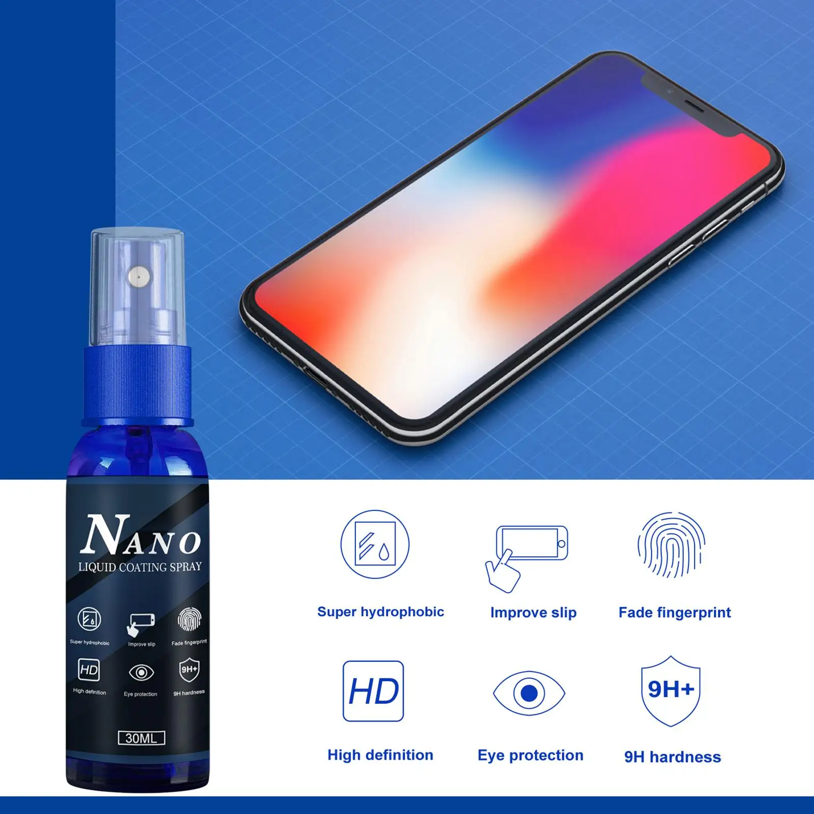 Anti-Scratch Coating Protections Spray Hydrophobic Oleophobic Screen Film Liquid Protector Phone Accessories 30ml Screen Spray