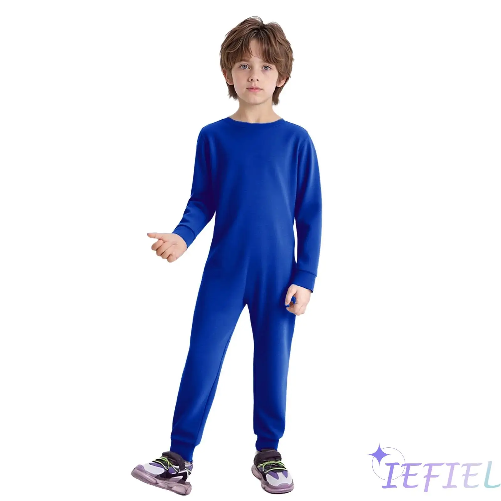 

Unisex Kids Special Needs Adaptive Clothing Round Neck Long Sleeve One Piece Cotton Gymnastics Jumpsuit for Wearing All Day