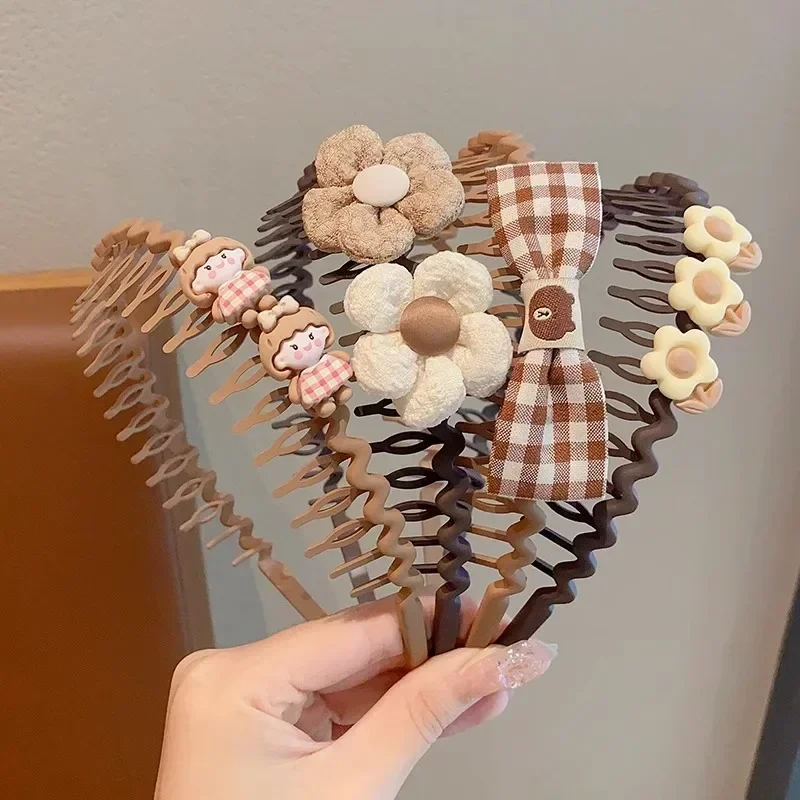 Korean Fashion Coffee Color Hair Clips Children Hair Comb Clip Girls Organizer Headwear Girls Kids Hair Accessories