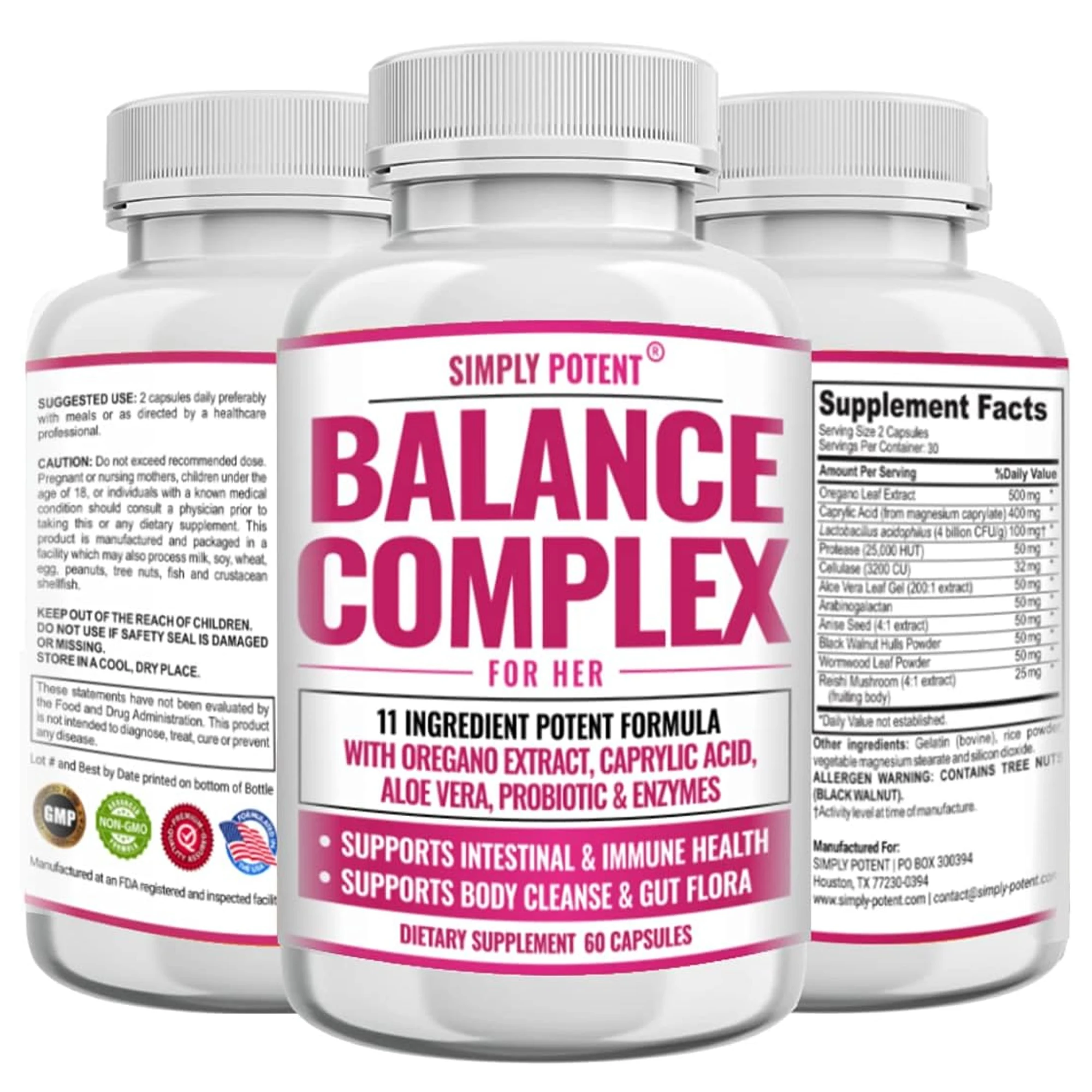 

Balance Complex for Women - Hormone Balance Capsules, Support Reduces PMS, Menopause Symptoms & Metabolism, Vegan