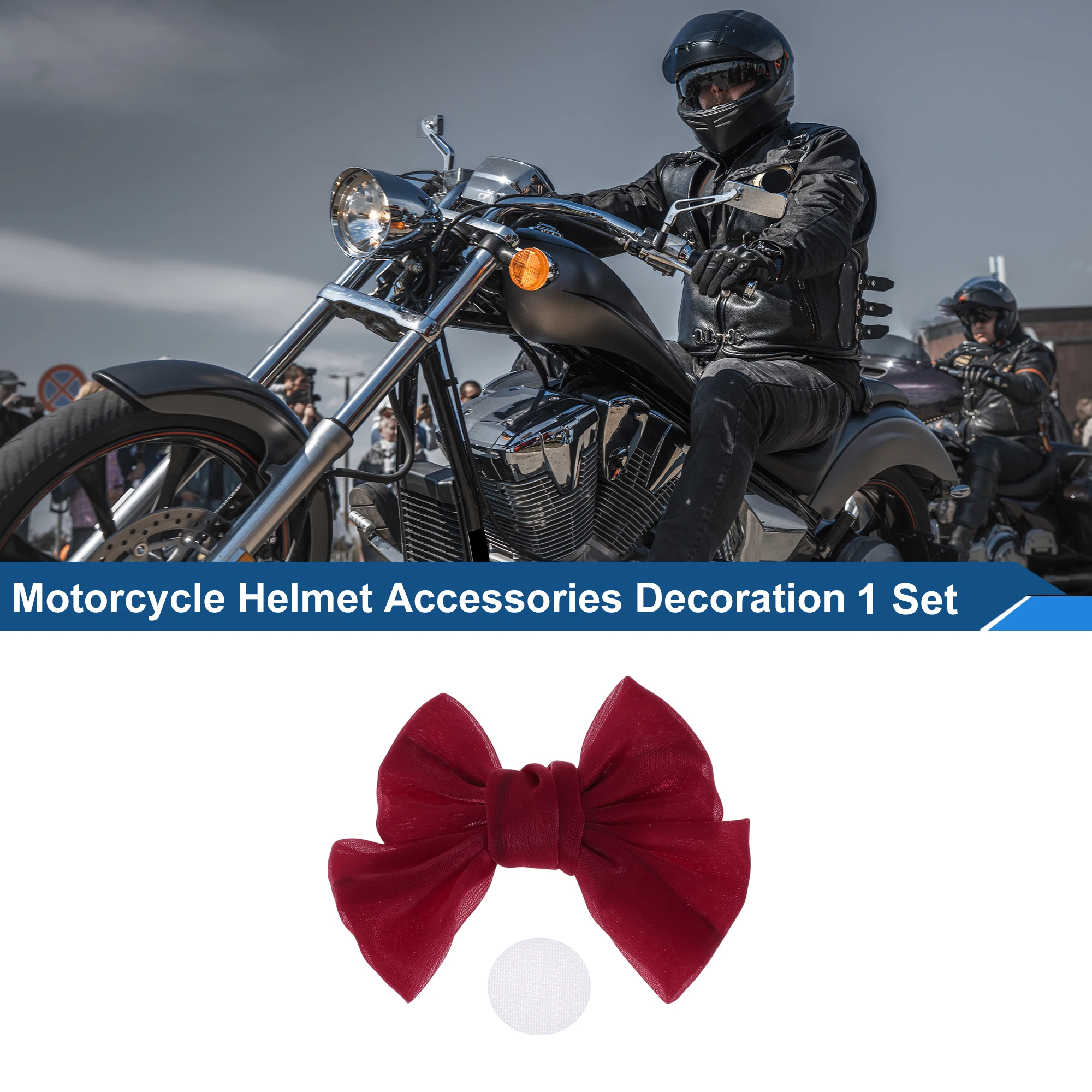 

X Autohaux Motorcycle Helmet Accessories Decoration Red Cloth Sticker 1 Set