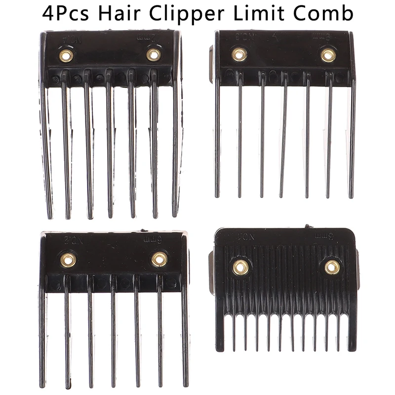 (BF06)4Pcs Universal Cut Clipper Limit Comb Guide Attachment Size Barber Replacement