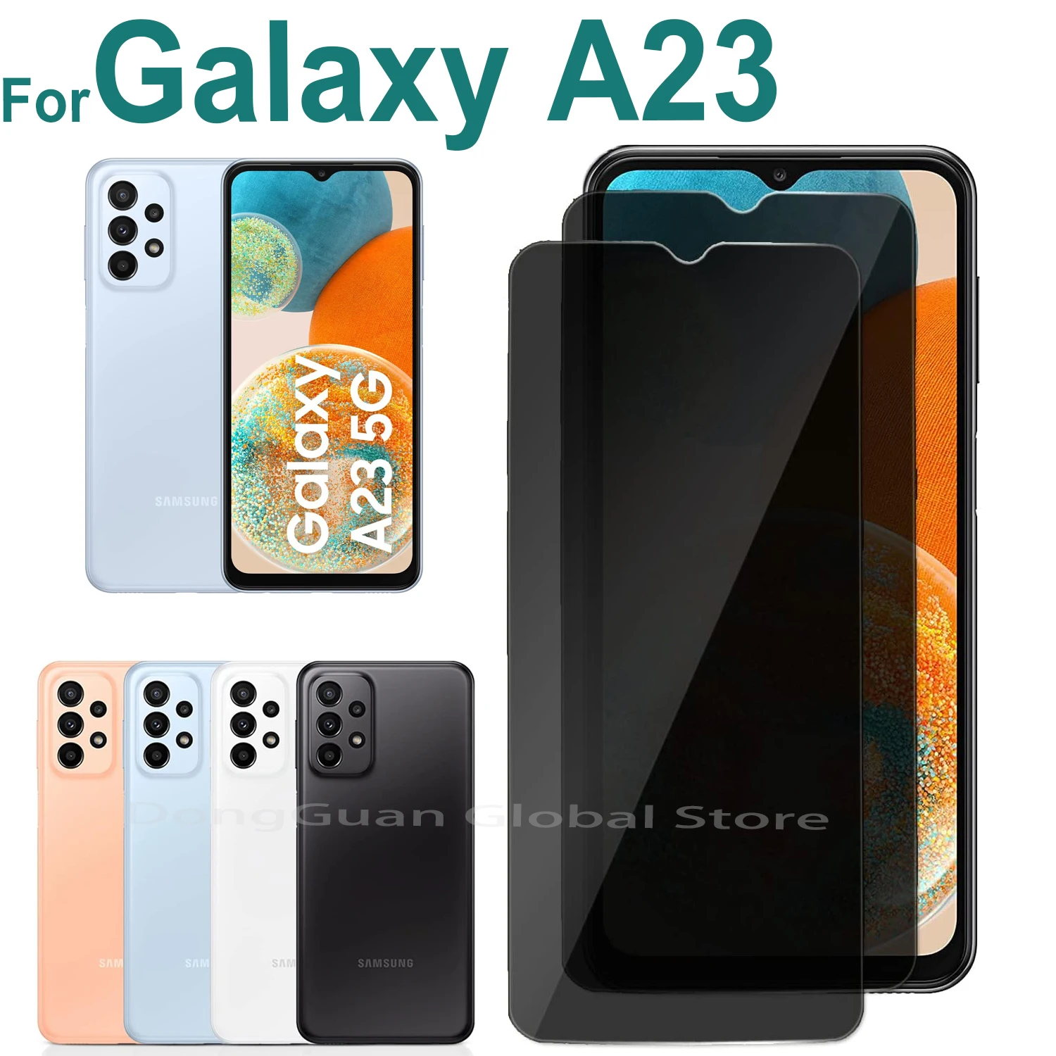 1/2/3/4Pcs For Samsung Galaxy A23 Anti Spy Protector Privacy Screen Tempered Glass