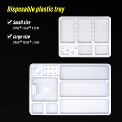 5/10pcs Dental Disposable Plastic Instrument Tray Plastic Dentistry Surgical White Tray Segregated Placed Oral Consumable Tools