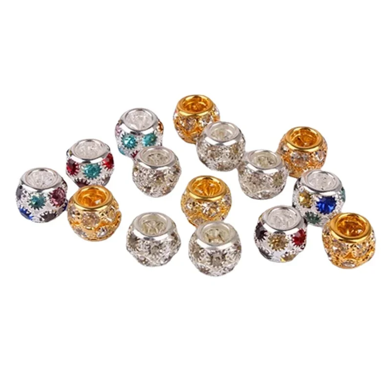 5 Pcs Viking Beads 12 Kinds 5mm Silver Beads for Braiding Dreadlock Hair Decor Cuff Clip Beaded Hair Scrunchies Tibet Bead Tube