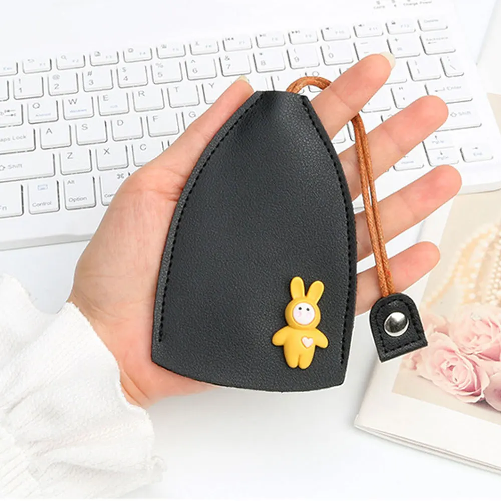 Lovely Rabbit Women Girls Pull Type Key Bag Pu Leather Key Wallets Housekeepers Car Key Holder Case New Leather Keychain Pouch