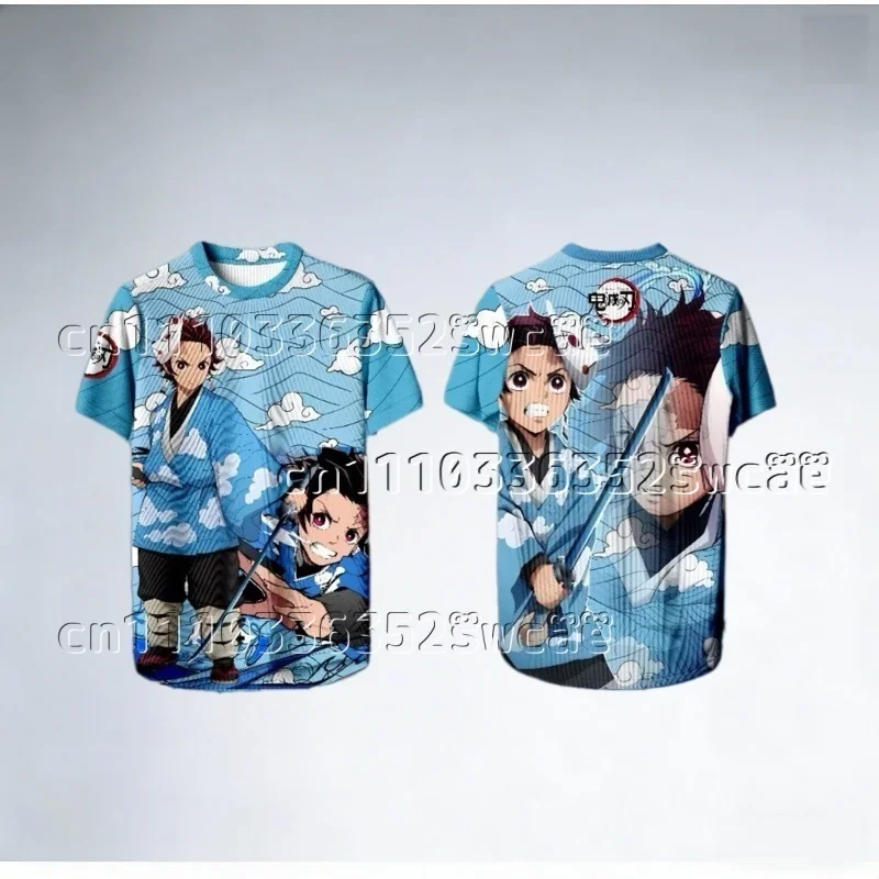 New Anime Demon Slayer Group Portrait Theme Jersey, Team Uniform, Summer T-shirt High Street Adult and Children's FamilyMatching