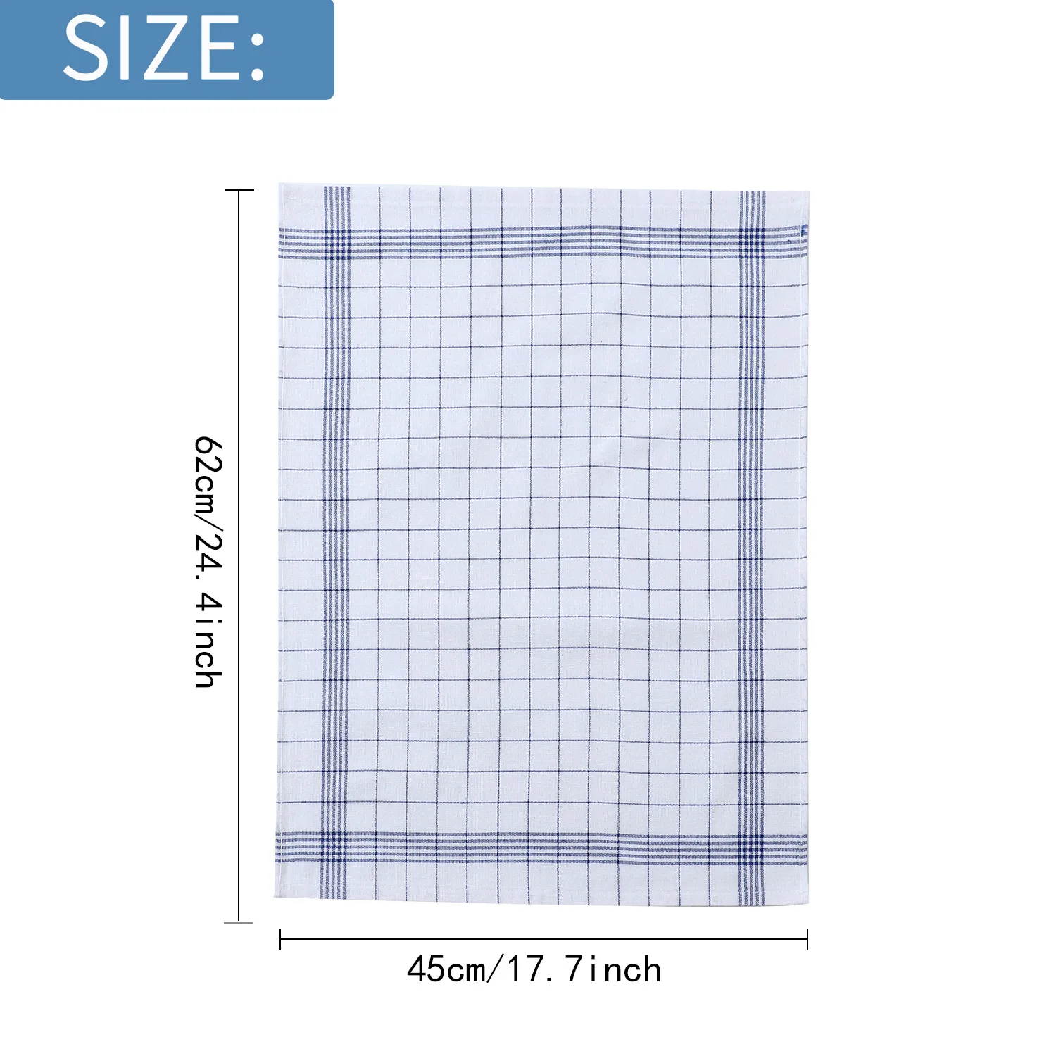 Large Plaid Kitchen Dish Towels Absorbent Tea Towels Soft and Reusable Cleaning Cloths Quick Drying Dish Rags for Washing Dishes