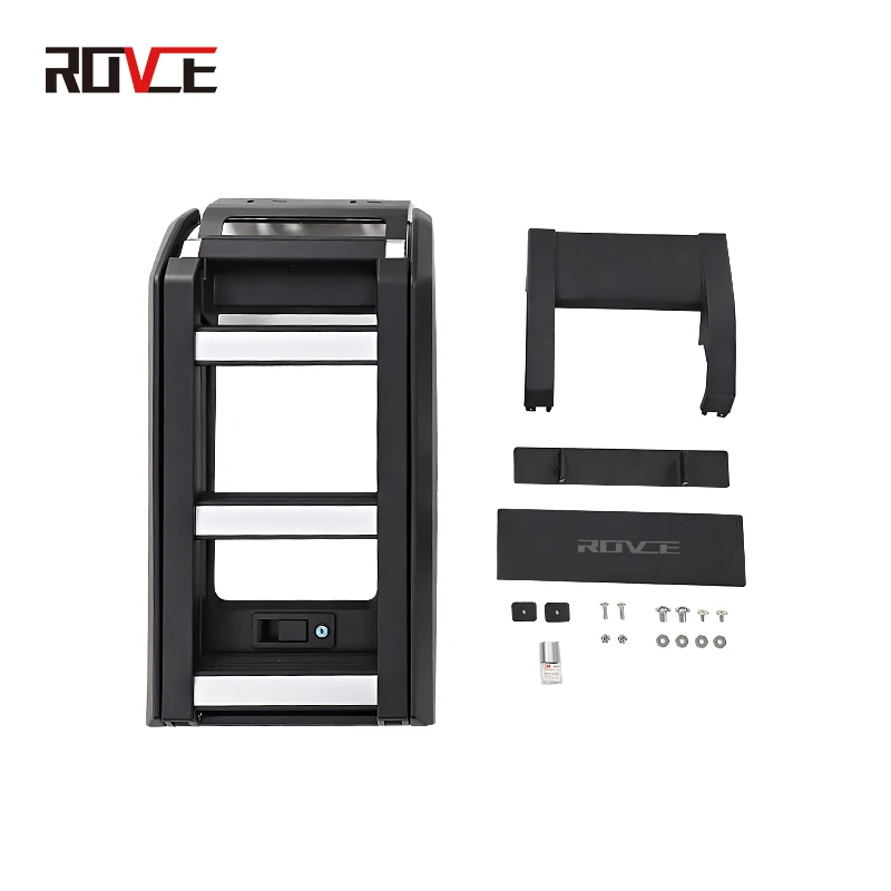 ROVCE Roof Rack Side Ladder Luggage Boxes Small Bag For Land Rover Discovery 4 LR4 2010-2017 Folding Ladder Car Accessories