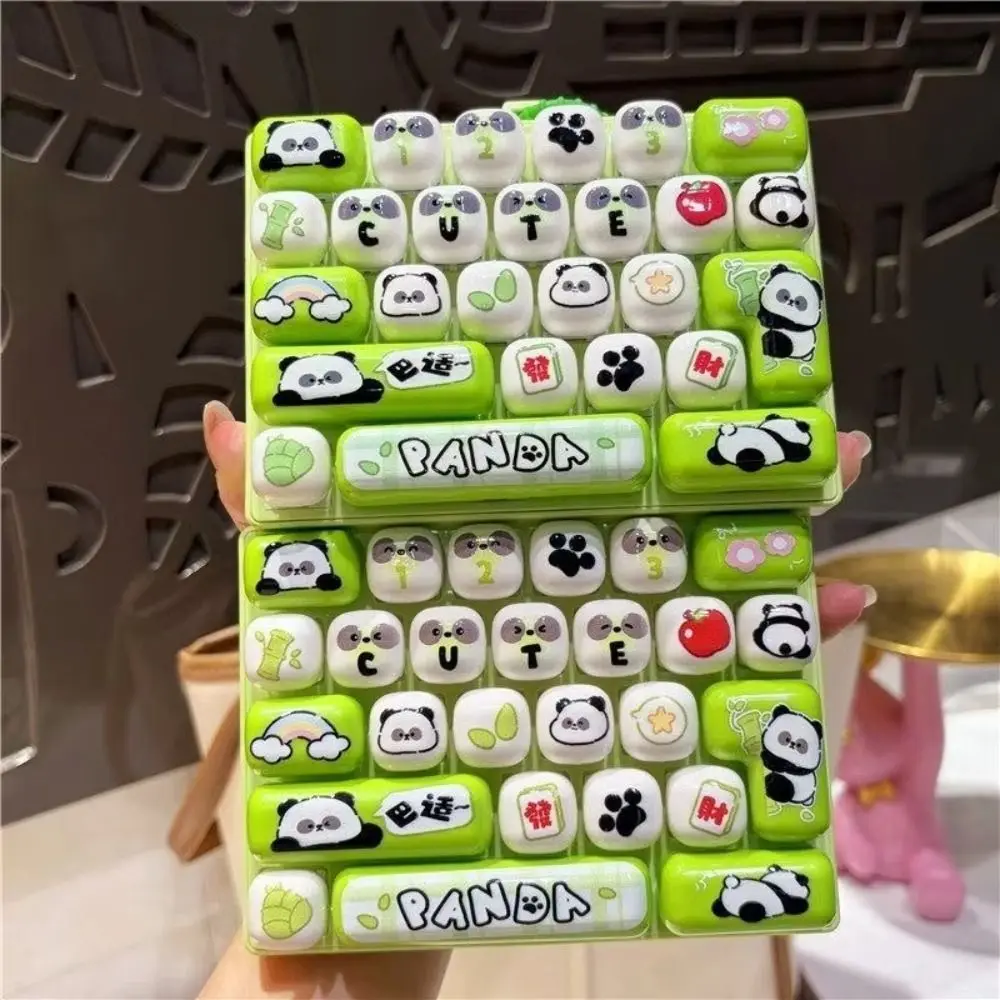 26-Key Decompression Button Panda Print Transparent Dual-Tone Mini Keyboard Pendant Simulation Keyboard Cute Design