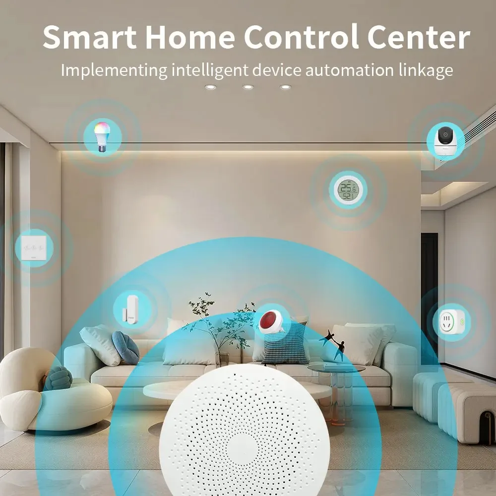 Meian Tuya Zigbee 3.0 Gateway Hub Multi-Mode Smart Home Wireless Bridge Smart Life APP Remote Control Automation Device