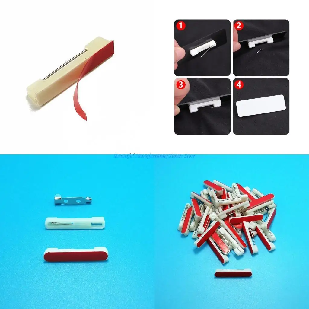 

E56A Self-Adhesive Bar Pins Safety Pins for Name Tags Badges Flowers Craft Items