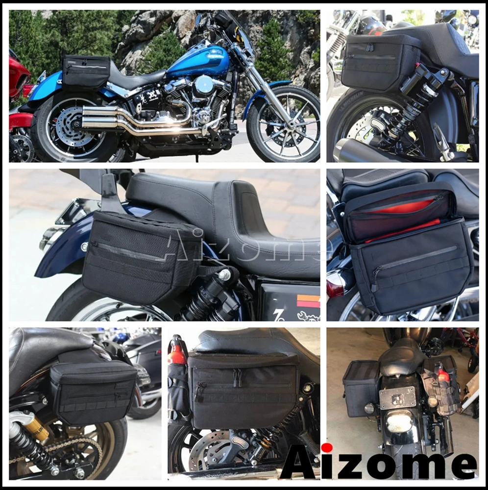 Waterproof Motorcycle Side Saddlebags Outdoor Rider Tool Travel Storage Saddle Bags For Harley Softail Dyna Sportster 1200 883