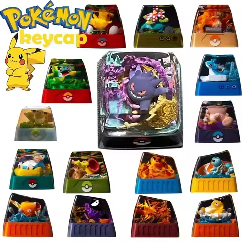 Pokemon Gengar Pikachu Charizard Eevee Custom Resin Micro Transparent Key Cap Mechanical Creative Single Computer Keyboard Cap