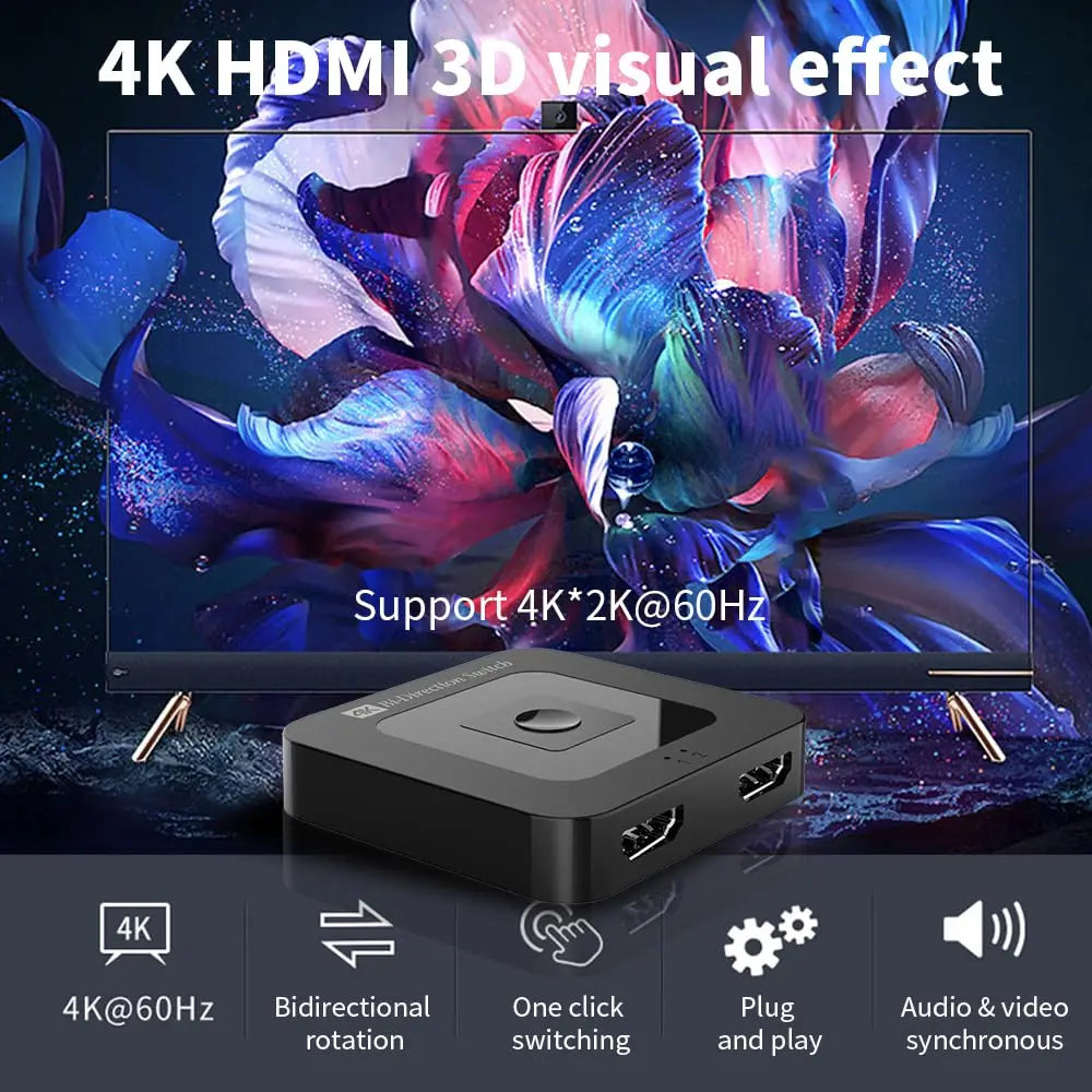 Сплиттер HDMI 2 в 1, 8 к, 4 к, 144 Гц, для ТВ, Xbox, PS5