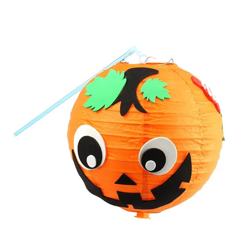 Linterna de papel de dibujos animados para Halloween, accesorios de decoración Ktv, linterna Led hecha a mano, Juguetes Divertidos de calabaza