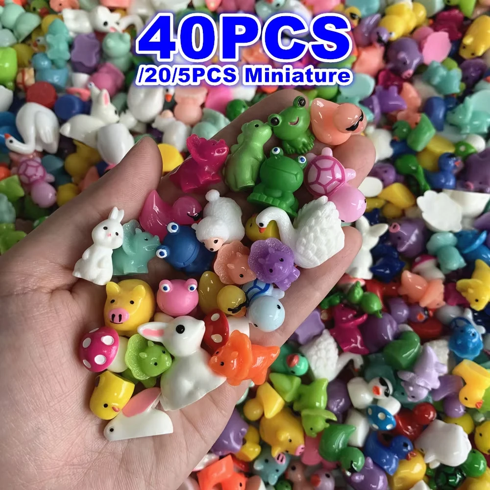 40Pcs Mini Animal Resin Ornaments,Creative Home Tabletop Decor,DIY Craft Embellishment,Party Holiday Xmas Gifts