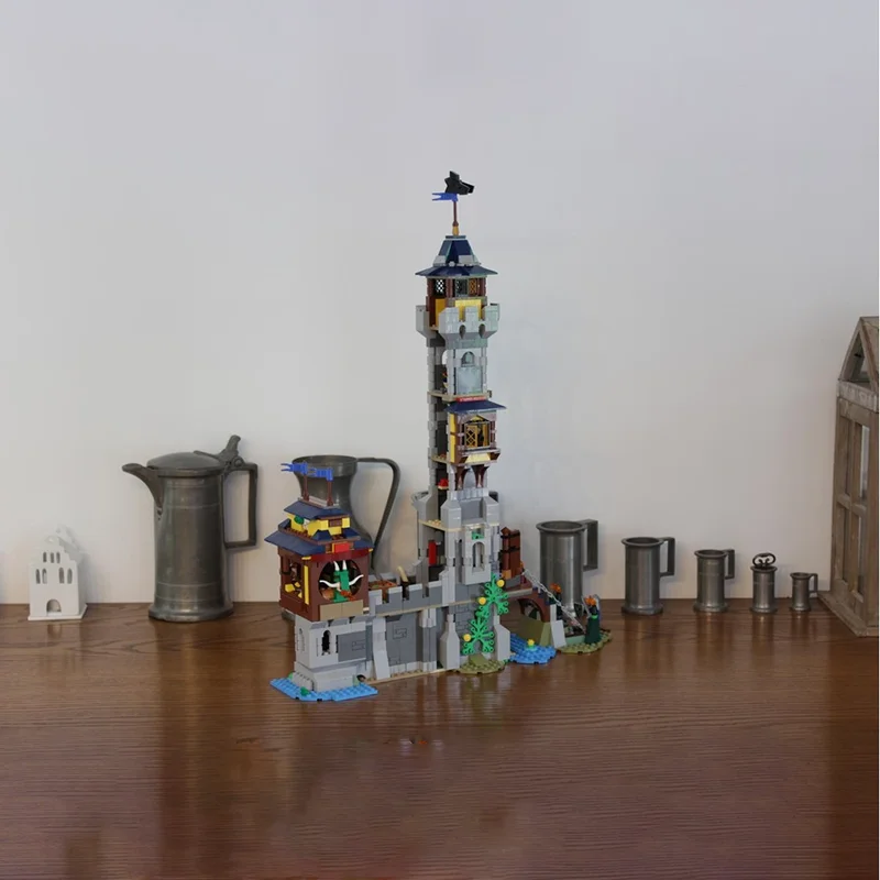 1312PCS Moc 중세 건축 마법사의 던전 모델 DIY 조립 빌딩 블록 장난감 어린이 생일 선물