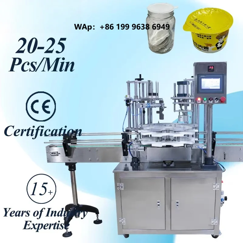 Automatic Rotary Premade Film Sealing Machine Peanut Butter Yogurt Cup Sealing Machine Heat Sealer Machine