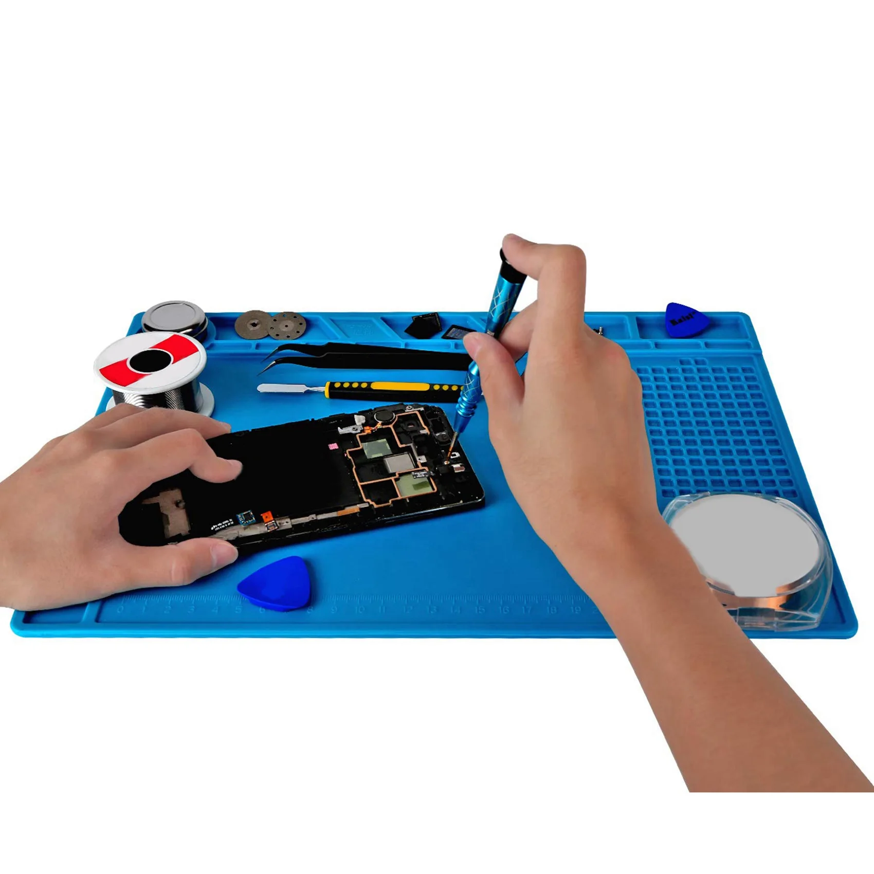 

ABAH-3Pc Step Cone Taper Drill Bit Set Hole Cutter Metric 4-12/20/32Mm With S-140 Magnetic Repair Mat, Work Mat 932°F