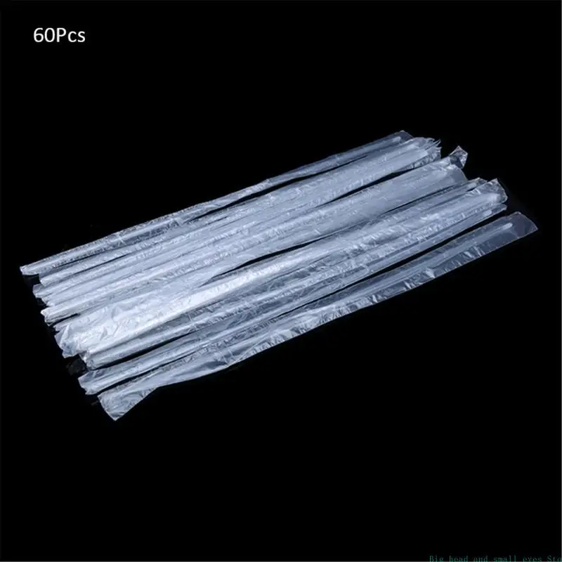 581C 60 Pcs Artificial Insemination Rods Set Disposable Animal Breeding Tubes 17.7'' Rod for Ideal for Cattles Cows Breeding