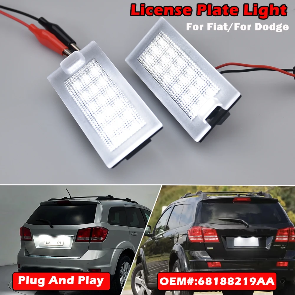 For Dodge Journey Fiat Freemont 2PCS LED Number License Plate Lights With Canbus Replace OE Number: 68188219AA