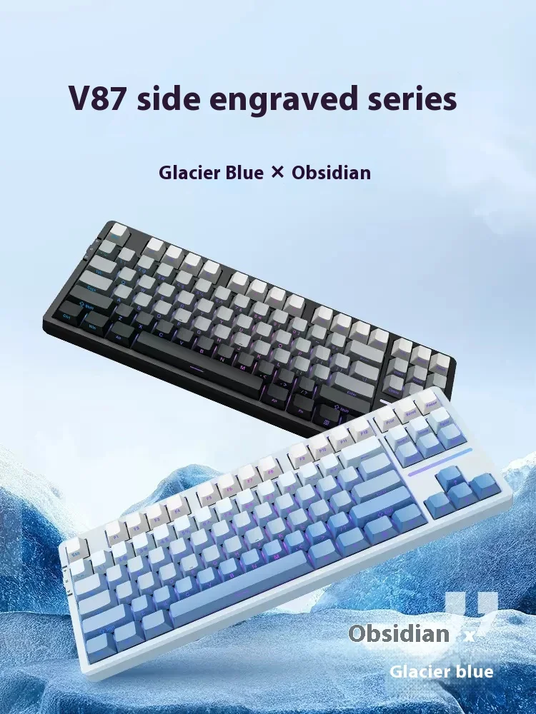 teclado mecanico sem fio tres modos estrutura de junta personalizada chave completa presente rgb hot swappable vgn v87pro 01